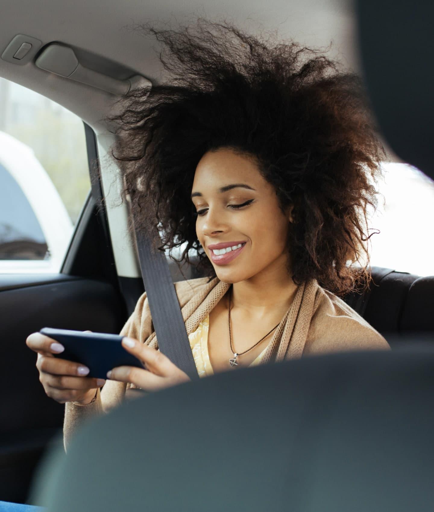 Passenger enjoying a Taxilit ride